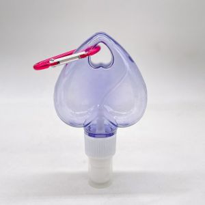 PET Heart / Leaf Shape Plastic Spray Bottle with Hanging Key Chain Collar