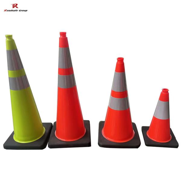 Safety Traffic Cone Warning Cones Heavy Duty High Reflective Flexible PVC Road