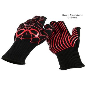China Safety Heat Resistant BBQ Gloves , Insulated Barbecue Gloves Sample Freely on sale