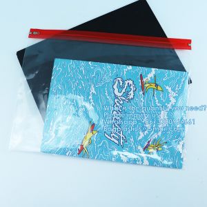 Zipper Pouch Bags, Clear Waterproof Document Bag, Assorted Color File Pockets,