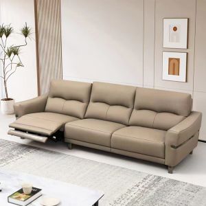 Italian Style Minimalist Electric Functional Genuine Leather Sofa