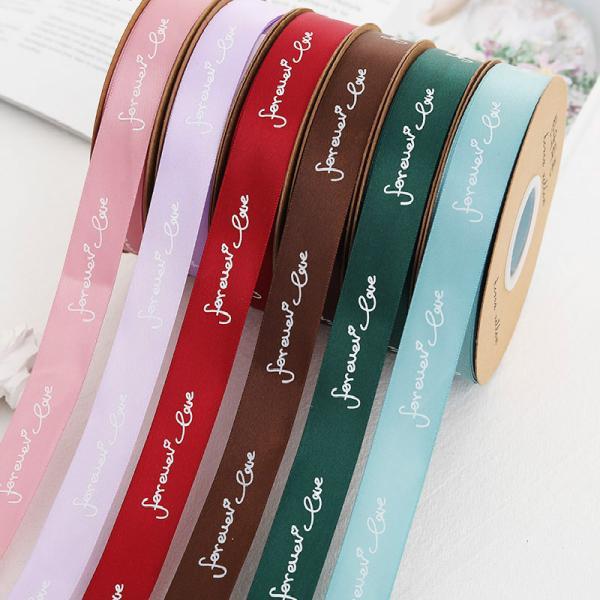 Good Quality Silk Letter Print Ribbons Clothes Garment Decorating Cheap Price Customized Print Ribbon