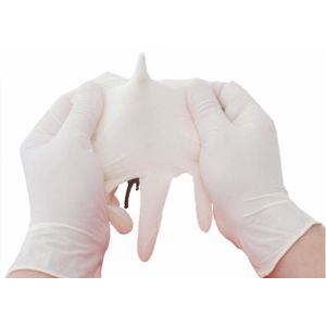 Latex Disposable Medical Examination Gloves 24cm Powder Free