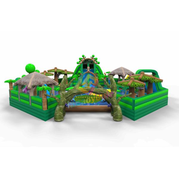 Buy Pvc Tarpaulin Inflatable Water Park , Commercial Bounce House Water Slide at wholesale prices