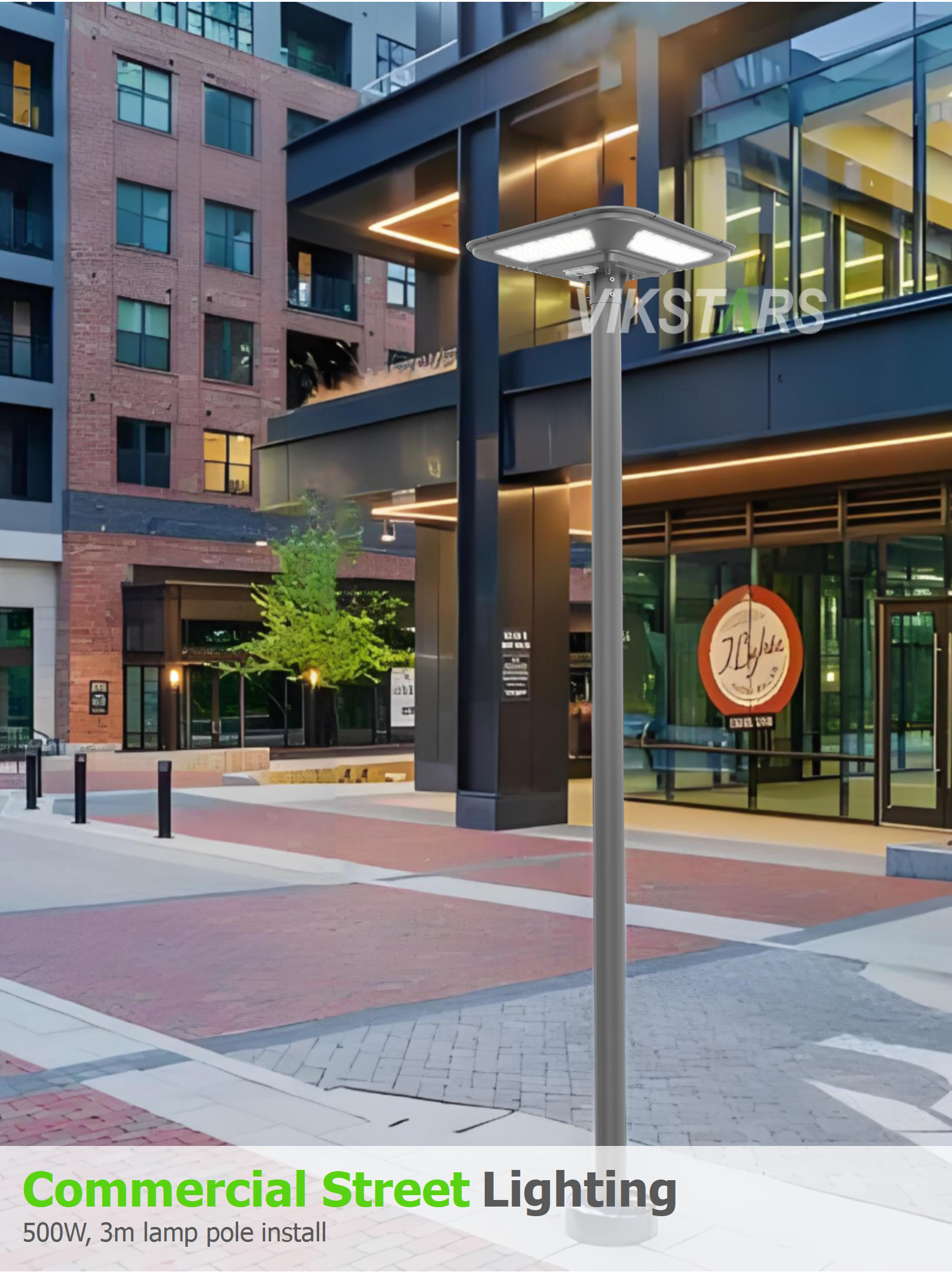 Outdoor IP66 Street Lamp Lawn Patio Yard Walkway Landscape Waterproof With Remote Control