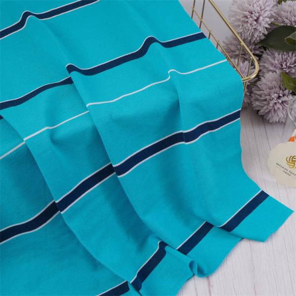 Buy Healthy And Breathable Skin-Friendly Good Texture Striped Knit Fabric For Polo Shirt at wholesale prices