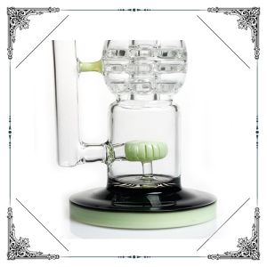 Straight Tube Hand Blown Glass Bongs , 14 Inches Big Glass Water Smoking Pipe