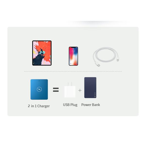 Mini Portable Iphone Battery Replacement 2 In 1 USB Charger Power Bank 5000mAh