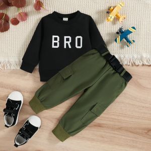 China Children'S Letter Printing Pullover Sweater Two Piece Sets on sale