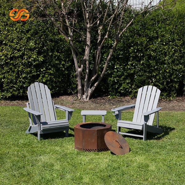 Camping Heater Wood Burning Corten Steel Round Fire Pit In Outdoor Living Space