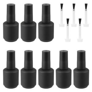 OEM Free Sample 5ml 8ml 10ml 15ml 20ml Frosted Matte Black Empty Glass Uv Gel