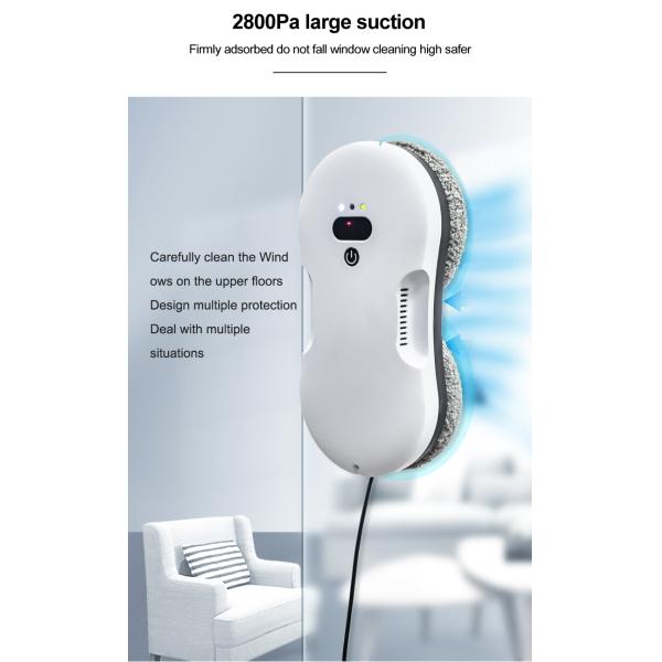 Xiaomi Hobot Ultrasonic Water Spray Window Cleaning Robot 80W Power 2800Pa Suction