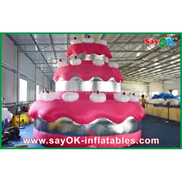 Red Promotional Custom Inflatable Products Giant Cake Party / Birthday Decoration