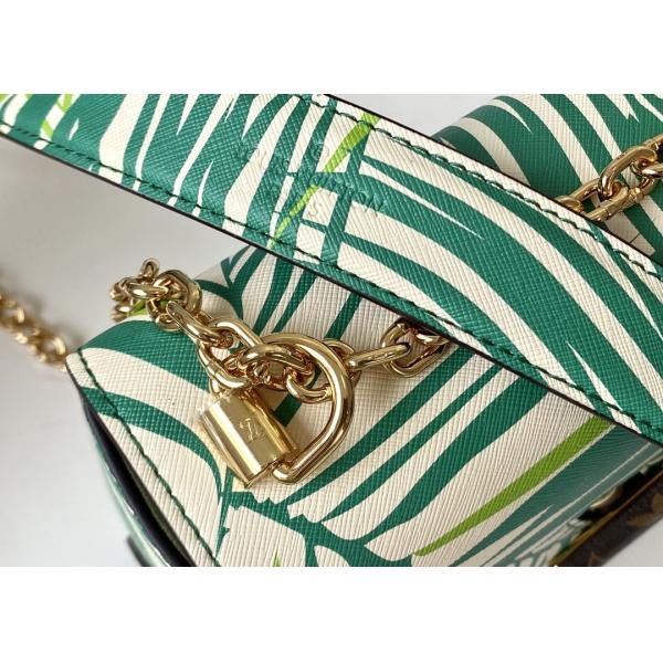 M5028Silk-Screen Luxury Chain Bag Genunie Leather And Carvas Luxury Chain Bag Rippel Bottom Cross-Body Bag