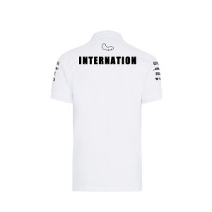 Custom Design Embroidery Sublimate Downhill White T Shirt for Motorcycle Auto