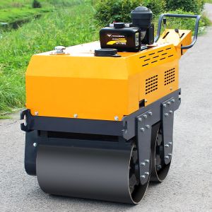 Mini Walk Behind Vibratory Road Roller Construction Road Machinery Double Drum