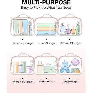 Waterproof Durable Soft Large Cosmetic Toiletry Bag with Handle