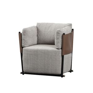 China Nordic Single Sofa Chair Modern Leisure Fabric Stainless Steel on sale