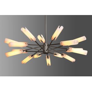 Adjustable Height Brass Copper Circular Chandelier with UV Printing