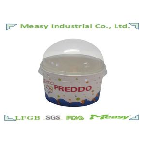Healthy Disposable Paper Ice Cream Cups with Transparent Dome Lid