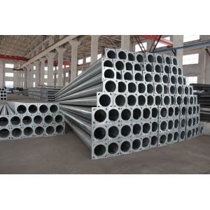 Q235 Hot Dip Galvanized 6m High single arm Street Electric Pole