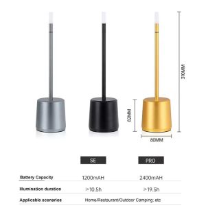 2700k Warm Light Metal Led Table Lamp Charging Touch Dimmer Bedside Lamp