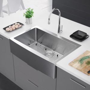 Handmake 36'' Apron Stainless Steel Kitchen Sink Brushed