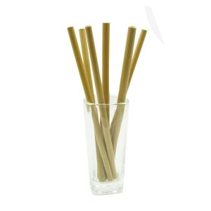 20cm Green Bamboo Fiber Straws Compostable Straws Bulk For Milk Cold Drinks