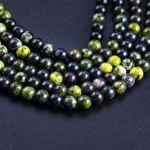 Serpentine Jade Round Bead Natural Crystal Gemstone Loose Bead Strands for DIY