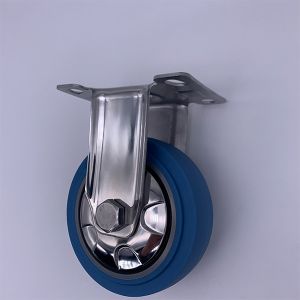 Blue TPR Tread with Dust Cover Rigid Caster 3 inch