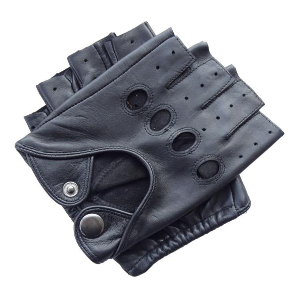 Custom Leather Cycling Gloves , Fingerless Driving Gloves Eco - Friendly