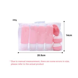 Squeezable Shampoo Cosmetic Silicone travel bottles set pack 7 pieces