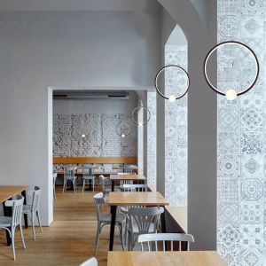 Lightweight Simple Kitchen Island Modern Ring Chandelier LED Pendant Circle