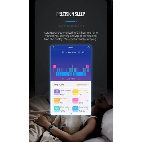 ECG PPG Pedometer HR Monitor Smart Band Fitness Tracker Watch With Blood Pressure