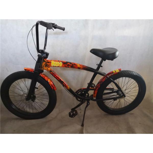 Adult 3 Speed 24 Inch 3.0 Inch Fat Tire Beach Cruiser Bike with Double Wall Alloy Rim