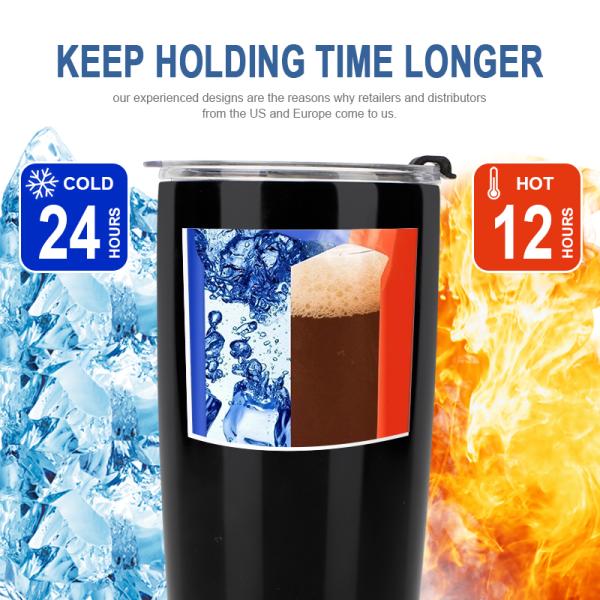 600Ml Coffee Cups Custom Vacuum Stainless Steel Tumbler, Insulation Double Wall Flask Thermal Cup With Lid 20 oz^