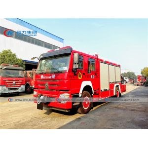 Howo 6 Wheel 290HP Firefighter Truck With 5T Knuckle Crane