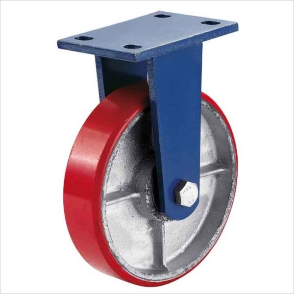 Buy cast iron wheel extra heavy duty red PU casters 1500lbs at wholesale prices