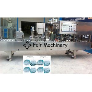 7.5KW 5400B/H Cup Filling Sealing Machine For Liquid Water Plastic 6 Cups 380V