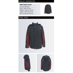 2XL-6XL Large Mens Lightweight Jacket , Hooded Black Padded Jacket Mens