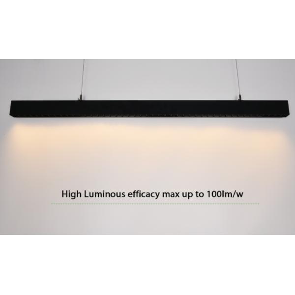 Indoor Suspended Black Linear LED Light Modern Office