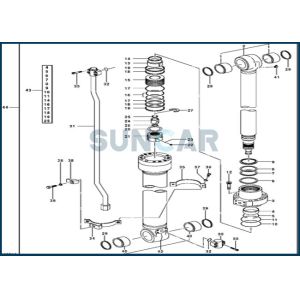 AH173444 DEERE Arm Cylinder Repair Seal Kit for 909MH 953M 959K