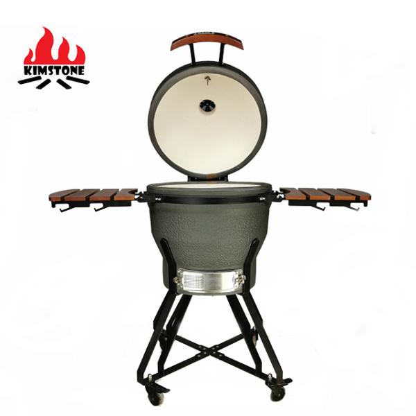 KIMSTONE New Design XL XXL 22 Inch Foam Glazing Matte Black Grey Charcoal Bbq Grill Kamado Smoker