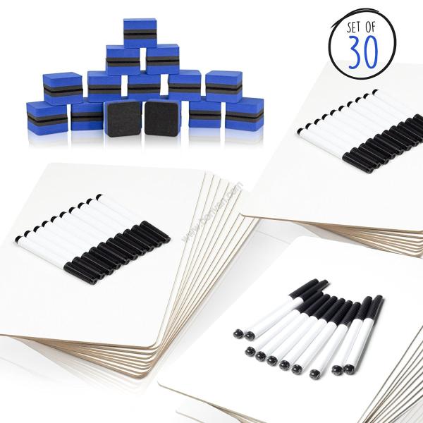 Buy 30 pack lapboard whiteboard with marker eraser for kids classroom cheap price factory supply at wholesale prices