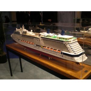 Professional Wooden Model Boats Celebrity Infinity Cruise Ship Shaped , Solid