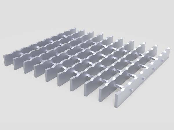 T6063 Material Aluminum Bar Grating Anodizing Treatment Rooftop Safety Serrated Walkway