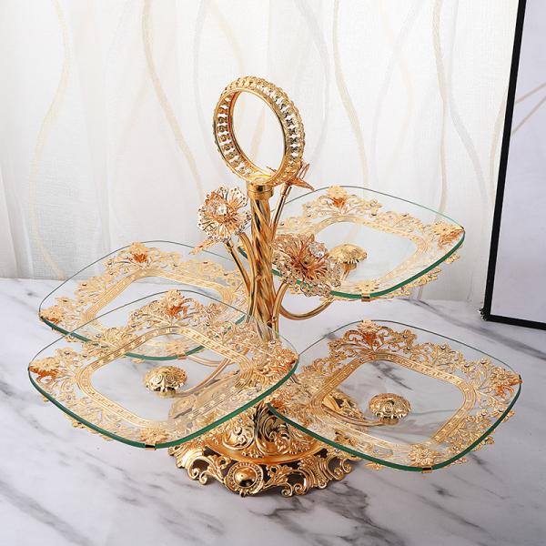 Golden Restaurant Exquisite Luxury Glass Storage Tray