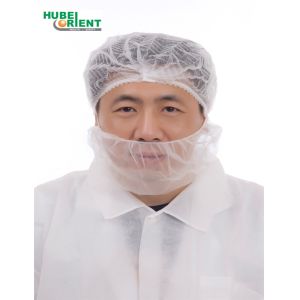 China 10gsm Disposable Breathable Non Woven Protective Beard Cover White on sale