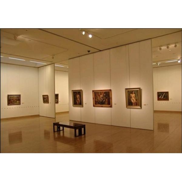 MDF Hanging System Aluminum Frame Exhibition Partition Walls with Sliding Door