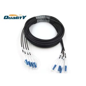 4 Core G657A1 Black OD5.0mm Armored Optical Cable LC/UPC-LC/UPC